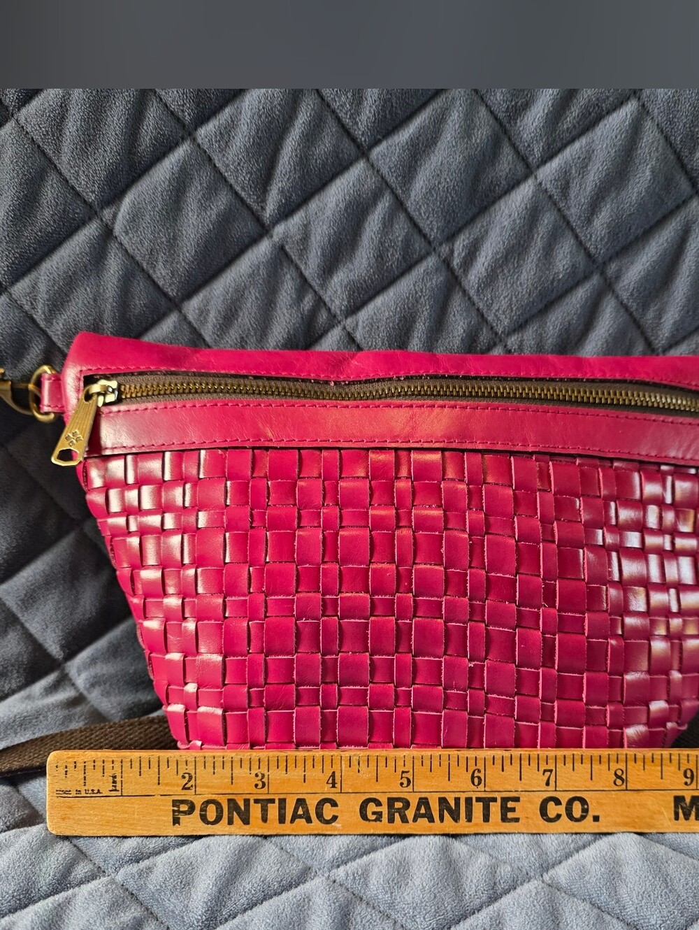 Patricia Nash Hot Pink Woven Leather Crossbody Bag - Picture 3 of 10